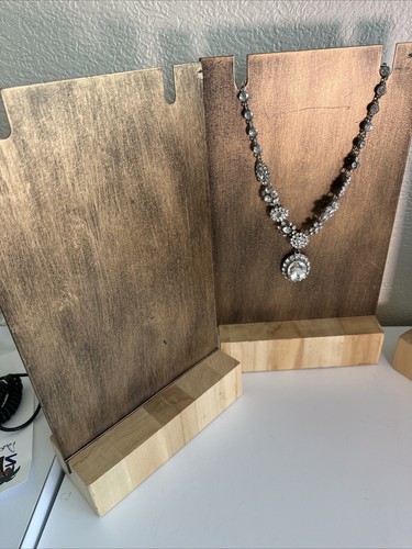 "Juego de 3 soportes de exhibición con base de madera de aspecto de cobre 14"" cooperativo creativo" - Imagen 4 de 6