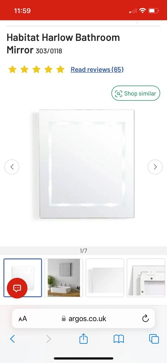 Argos illuminated mirror deals