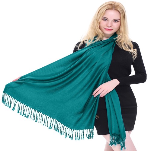Jade Green Solid Color Design Shawl Scarf Wrap Stole Pashmina CJ Apparel **NEW** - Picture 8 of 12