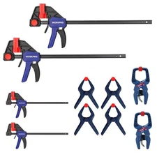WORKPRO 10-Pack Clamps 12"&6" Bar Clamps, 2 Quick-Release Ratcheting Wood Clamps
