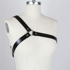 Punk Chest Women Pu Leather Harness Bondage Belt One Shoulder Suspenders Straps