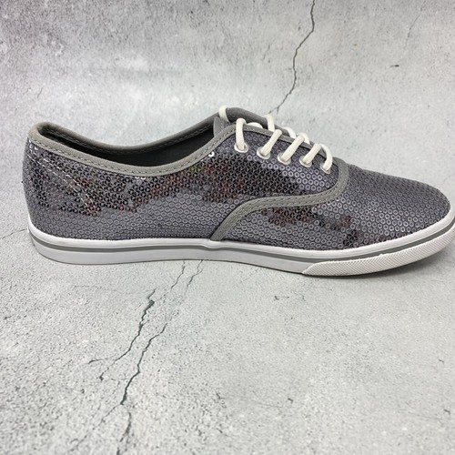 Sperry Top Sider Womens Sz 6.5 Silver Sequins Lace Up Boat Casual Shoes Sneakers - Picture 2 of 11