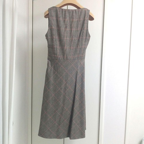 Christian Dior Removable Ribbon Belt Side Zip Wool Dress Pink Brown Size F36/US4 - Picture 4 of 10