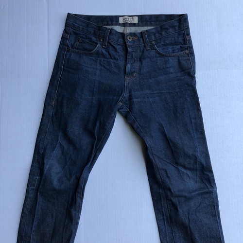 Naked Famous 33"x32 Natural Indigo Selvedge Jeans SLIM Skinny Button Fly Canada