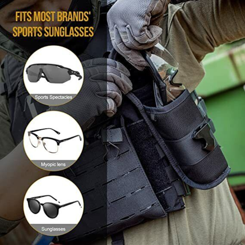 Tactical Sunglasses Hard Case Eyeglasses Sturdy Carrying Case with Belt Clip US - Picture 13 of 27