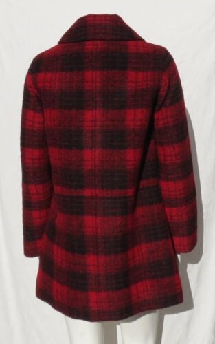 $ 549 PENDLETON US Damen rot schwarz karierte Wolle isoliert gesteppt Futtermantel - Bild 2 von 7