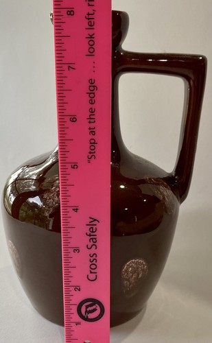 Vintage Leroux Liqueur Jug Marked R-108 Dark Brown Glazed Stoneware Americana - Picture 7 of 12