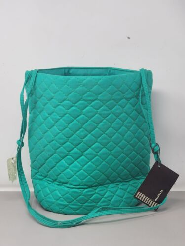 Borsa a tracolla Shirl Miller LTD trapuntata verde acqua tracolla foderata colorata interna - Foto 2 di 14