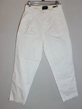 dockers chino pants womens 27 classic tapered high rise pleated denim white
