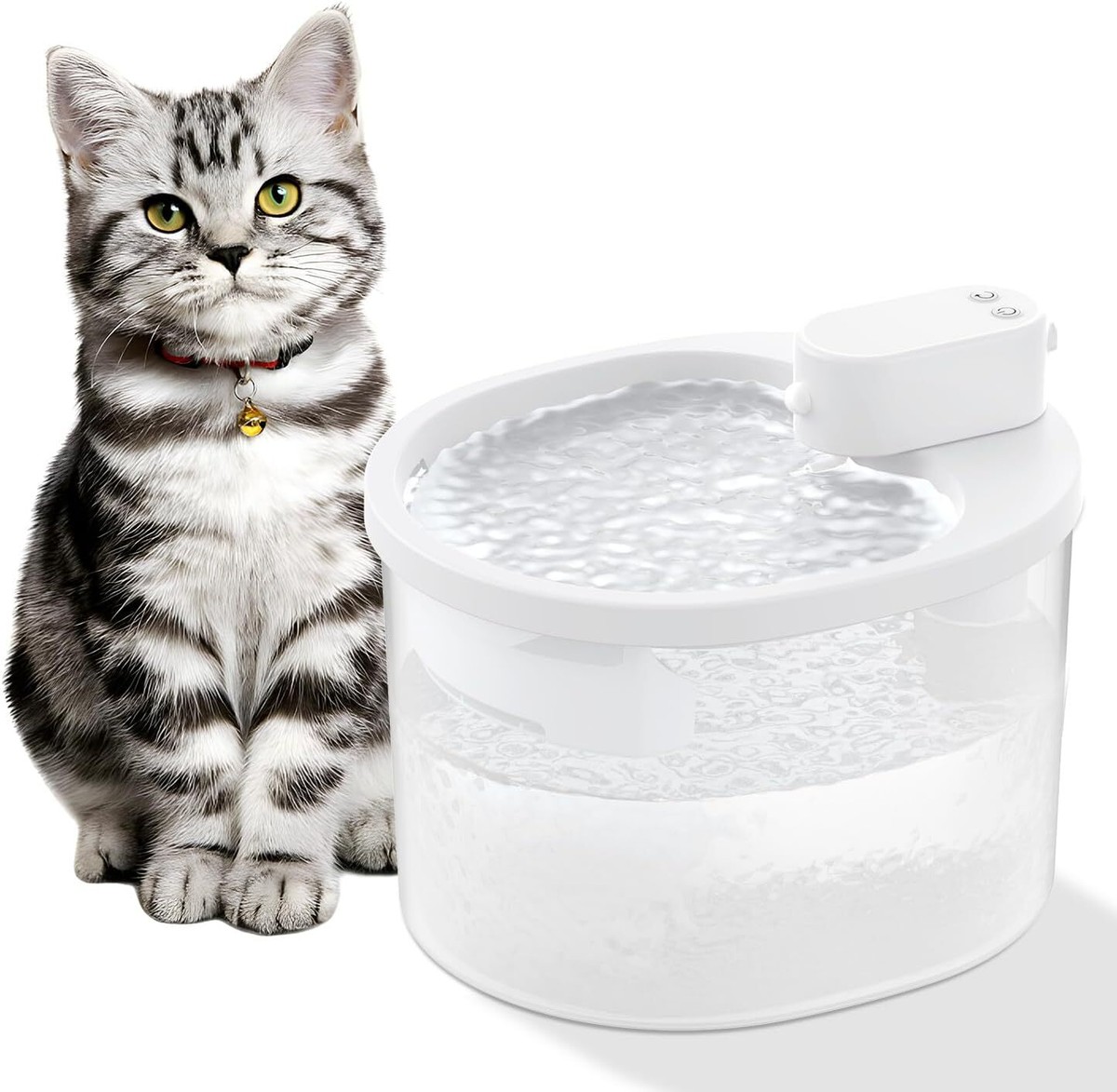 Wireless Cat Water Fountain Battery Operated Pet Water Fountain,  Cordless