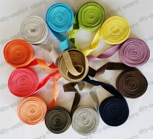 25mm (1") COLOURS 100% Pure Cotton Herringbone Twill Tape Lightweight Webbing - Picture 2 of 20