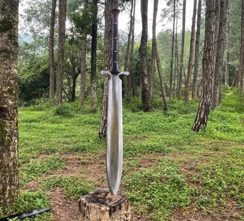 Custom Handmade Carbon Steel Blade Survival Viking Machete | Hunting | 36 inches - Picture 3 of 5