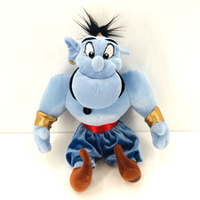 Disney Store Authentic Aladdin Genie Plush Stuffed Toy 14 inch Stitched Eyes Sit