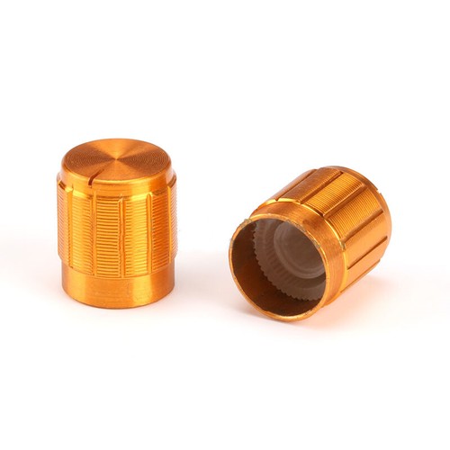 Aluminium Potentiometer Knobs Gold/Silver/Black For 6mm Shaft Switches Encoders - Picture 3 of 5