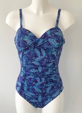 Primark Blue Leaf Print Swimsuit UK 10