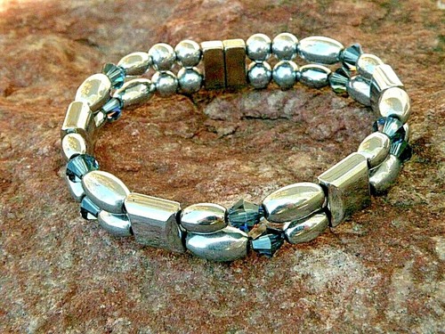 Pick1of9 Magnet Hämatit Herren Damen Therapie Armband Fußkettchen SWAROVSKI Kristall - Bild 2 von 13