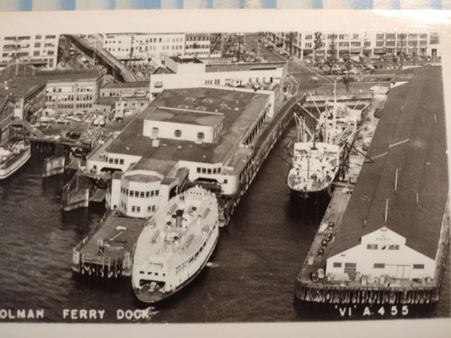 BLACK & WHITE PHOTO POST CARD COLMAN FERRY DOCK SEATTLE  WA - Picture 6 of 12