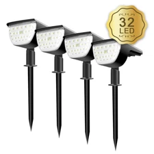USA 4Pack 32-LED Solar Spotlights Landscape Lights Outdoor Garden Pathway Lamps