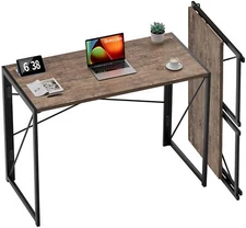 Folding Desk No Assembly Required 39.4 Inch Writing Computer Desk Space Saving F