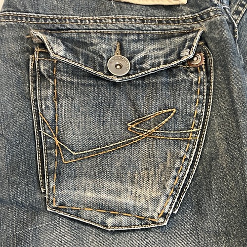 Tokyo Five “Makoto” Jeans Men’s 34 x 32 Distressed Faded Light Wash Flip Pocket - Picture 2 of 16