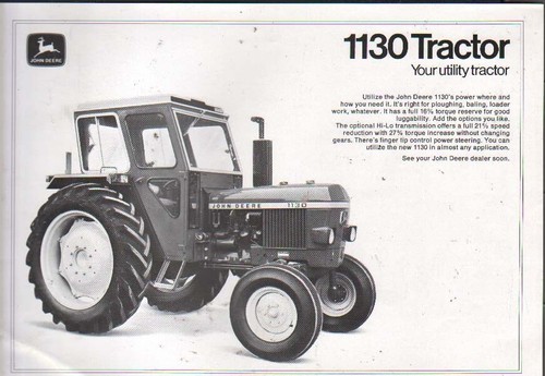 1976 John Deere "1130" Tractor Brochure Leaflet