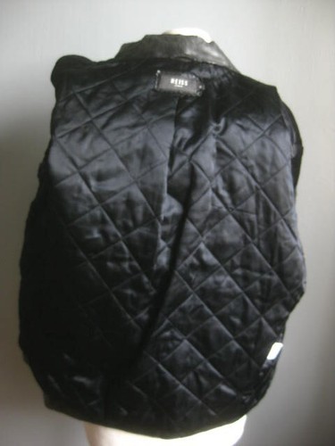 REISS leather BIKER JACKET medium 40 38 slim mens black patent cracked modernist - Picture 11 of 20