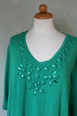 selection by Ulla Popken T-Shirt grün große Pailletten Größe 46 XXXL / 48 