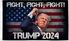 Trump Shooting Fight Fight Fight Flag Trump 2024 150D Polyester Banner 3x5 Ft