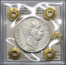 Regno d'italia Umberto I 2 Lire 1898 Rara monete italiane Argento periziata