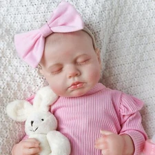 Lifelike Reborn Baby Dolls Girl- 18inch Realistic-Newborn Baby Doll Cloth Bod...