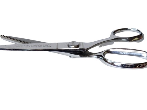 Mundial Tailor's Dressmaker Stainless Steel Scissors 8" Serrated Blades Vintage - Picture 4 of 10