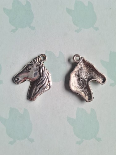 Steed Horse Head Charms, 28 x 22mm, Silver, Findings, UK Seller - Picture 3 of 6