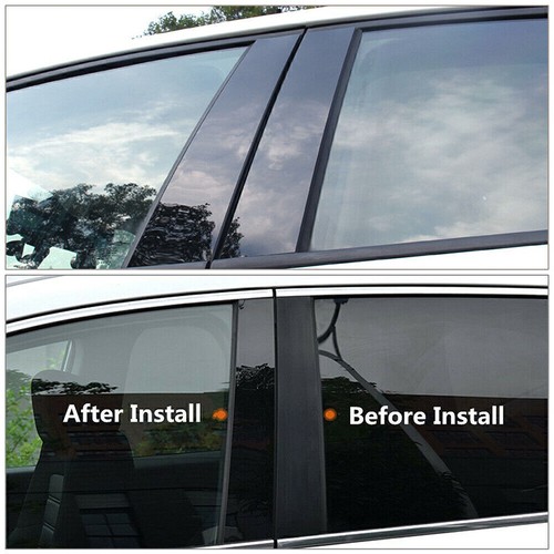 Fit For BMW 7 Series E65 E66 2001-2008 6pcs Black Pillar Posts Window Door Trim - Picture 7 of 15