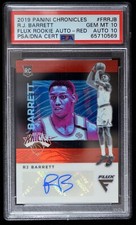 PSA 10 AUTO 10 2019 RJ BARRETT SIGNED PANINI CHRONICLES FLUX RED ROOKIE AUTO RC