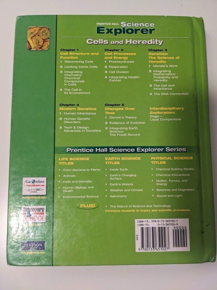 Prentice hall science explorer cells and heredity 9780133651027 ebay