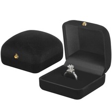 2 Pieces Velvet Wedding Ring Gift Box, Small Jewelry Ring Earring Studs Holde...