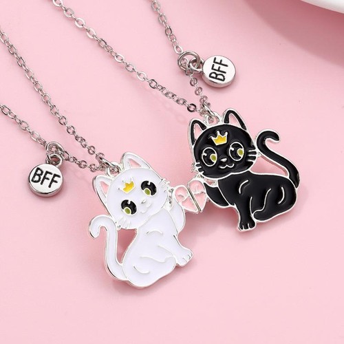 Cute Cat BFF Necklaces Set - Best Friend Gifts for Kids by Lovecryst - Picture 15 of 27
