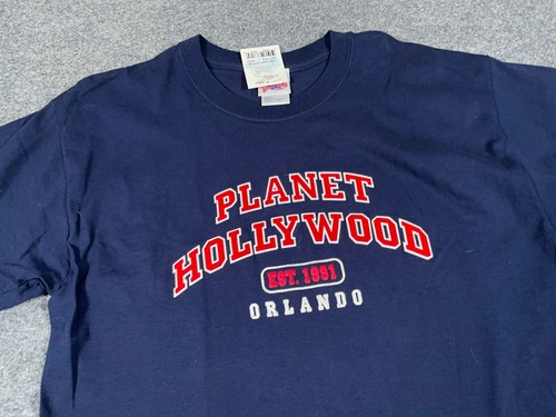 VTG Y2K Planet Hollywood Orlando Florida T-Shirt Adult Large Dark Blue w/ Tags - Picture 3 of 8
