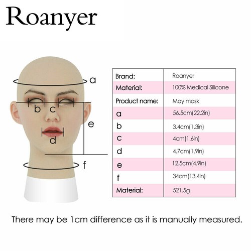 Roanyer Silicone MAY Mask Realistic Female Face Mask Human skin for Crossdresser - Picture 5 of 12