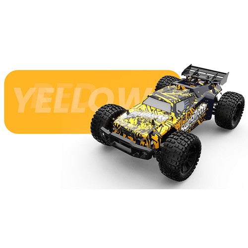 Coche de radiocontrol grande DEERC 206E 1:10 sin escobillas 60 km/h RC Monster Truck alta velocidad amarillo - Imagen 9 de 13