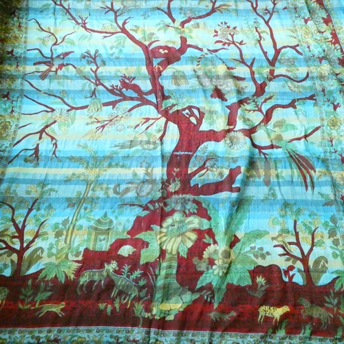 Tree of Life Tapestry India Wall Hanging Decor Hippie Boho 82x94 Queen Bedspread - Picture 2 of 8