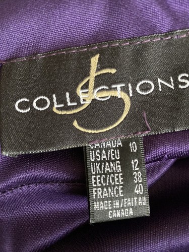 JS Collections Purple Floral Chiffon Maxi Dress Size 12 - Picture 8 of 10