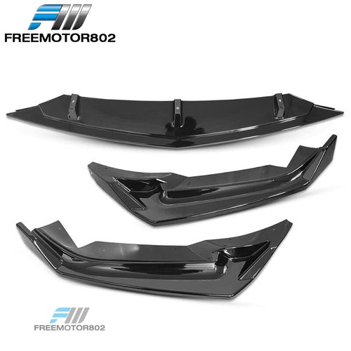 Fits 20-24 Cadillac CT5 3PCS Gloss Black PP Front Bumper Lip Spoiler Splitter - Picture 4 of 11