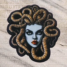 Medusa Snakes Patch Iron-on Applique Myth of Olympus, Argonaut, Greek, Monster