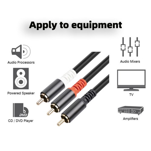 RCA Y Cable 1 RCA Male to 2 RCA Male Stereo Audio Cable Dual Shielded U7A2 - Picture 7 of 10