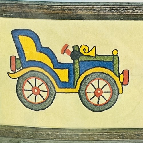 Vintage Bucilla 2005 Antique Auto Mini Stitcheries Crewel Embroidery Kit 5x7 - Picture 2 of 4