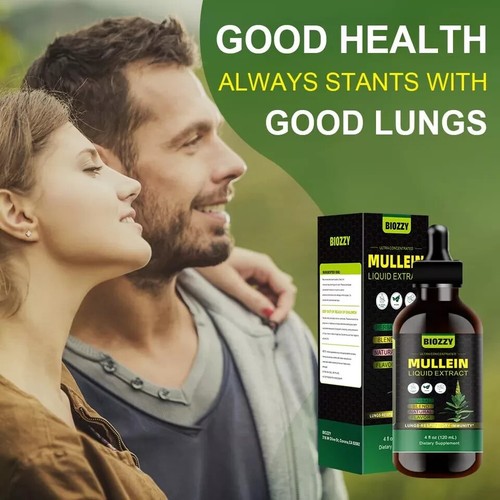Mullein Leaf Extract Organic Lung Cleanse Drops for Lung Health Natural Herbal - Picture 7 of 7