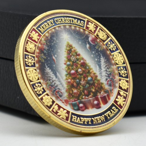 Merry Christmas Golden Challenge Coin Happy New Year Holiday Gift Lucky Medal - Picture 8 of 12