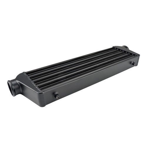 BLACK ALUMINUM 27.675"X8.5"X2.75" TURBO FRONT MOUNT INTERCOOLER 2.5" In/ Outlet - Picture 5 of 10