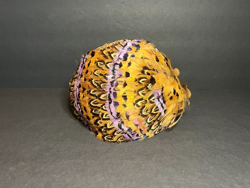 Vintage MCM Handmade by Sara Oehlerking Pheasant Fascinator Hat & Earrings Set - Picture 3 of 8